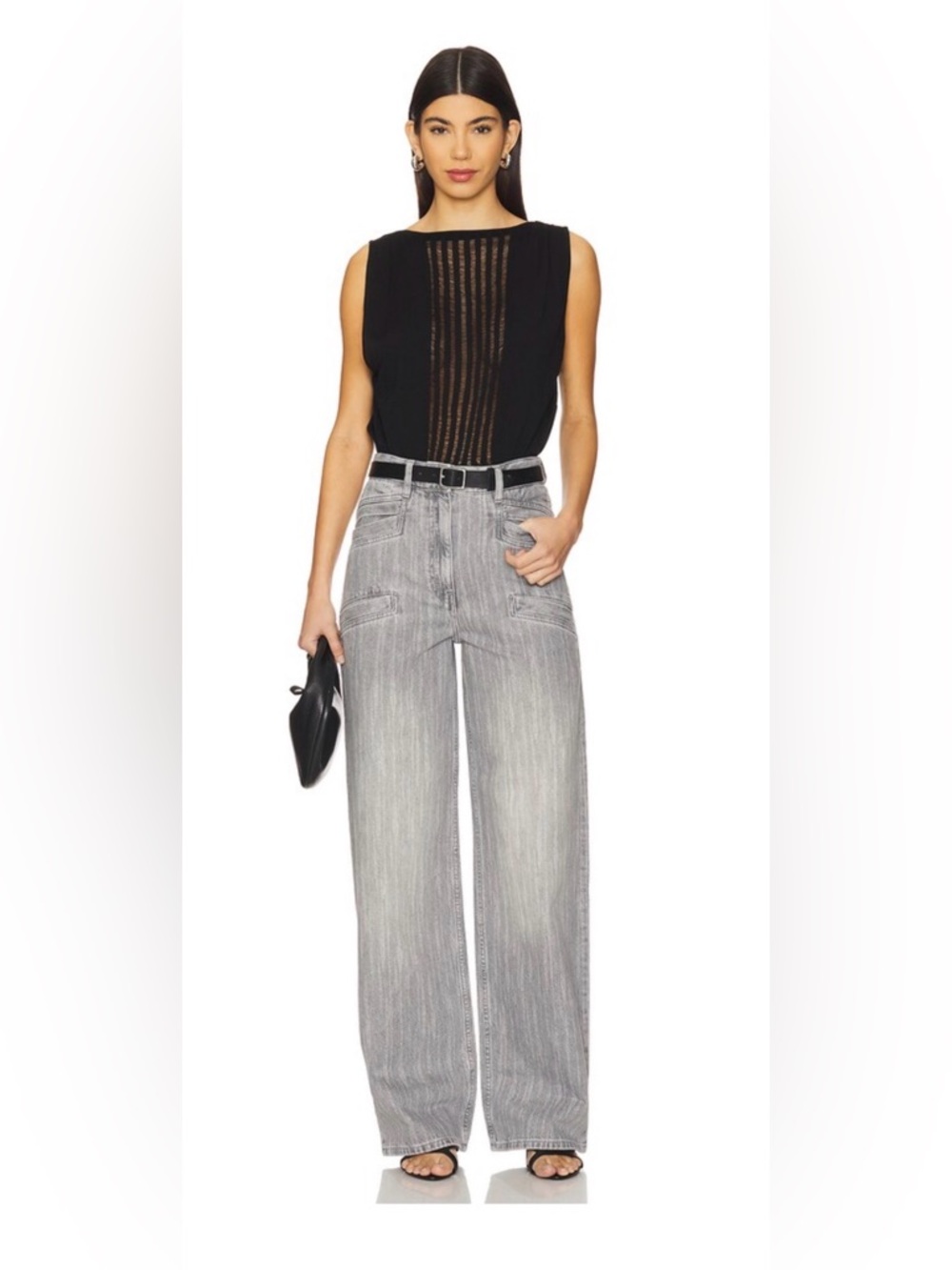 Revolve IRO Crys Graphite Wide Leg Jeans